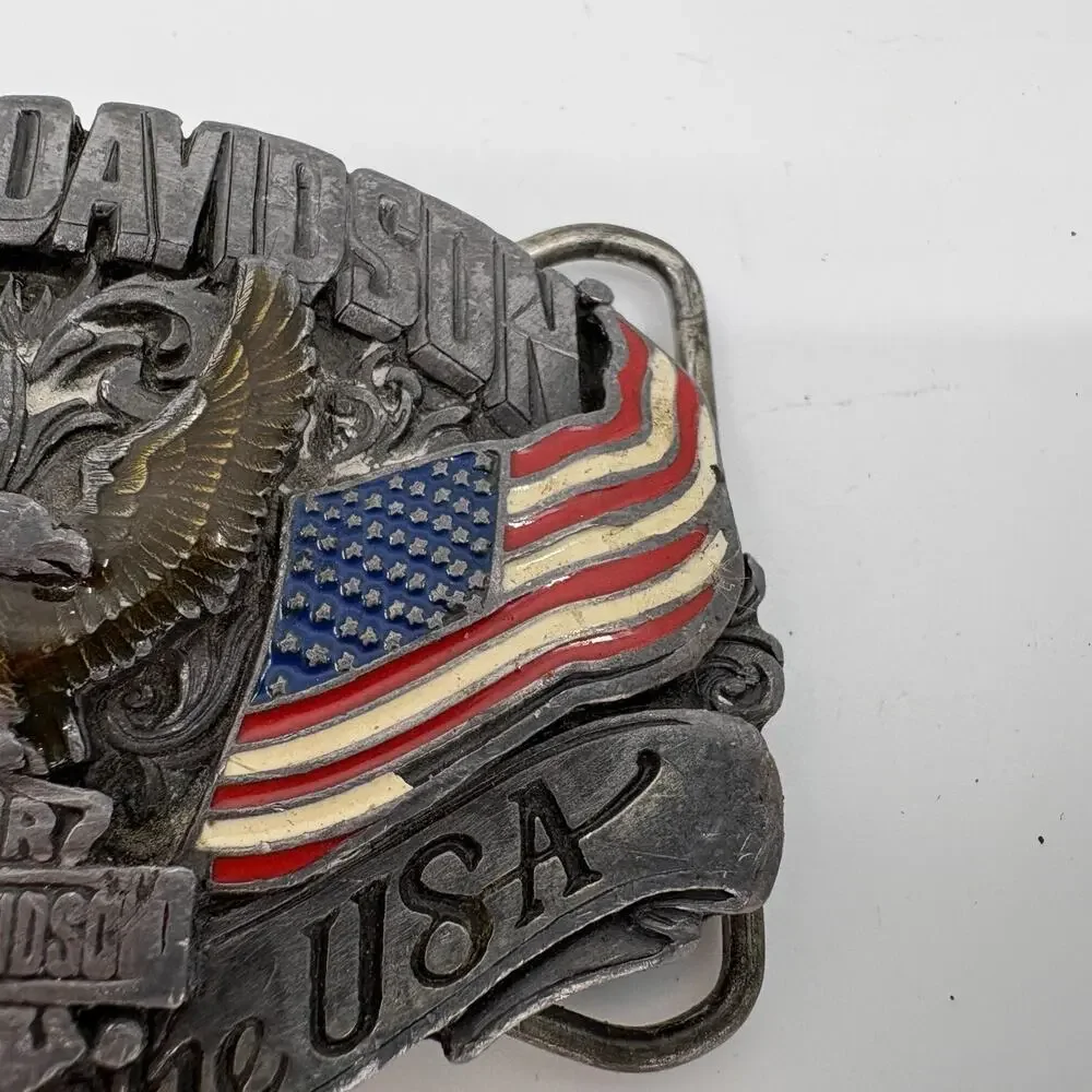 Harley-Davidson Belt Buckle Harmony Design B-88 Born In The USA Eagle Flag